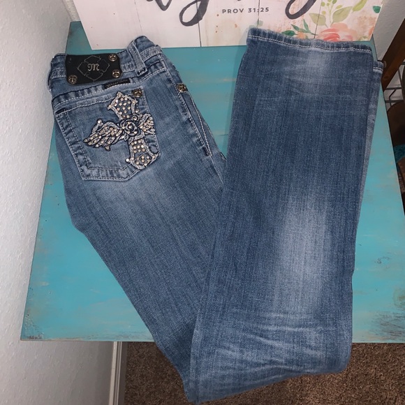 Miss Me Distressed Bootcut Jeans - Picture 1 of 2